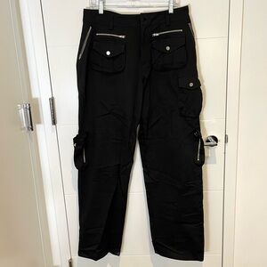 With Jean Tommy Zipper Black Cargos